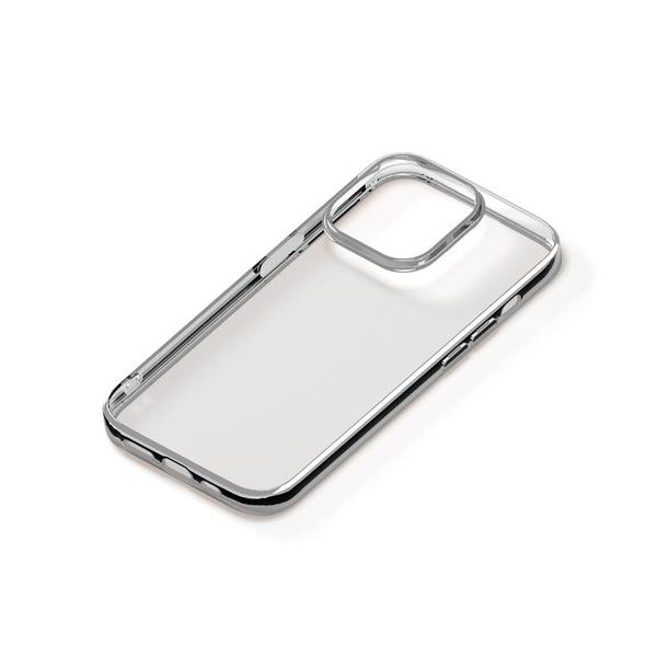 iPhone14Pro用 メタリックフレーム クリアケース PG-22QTP08SV / シルバー