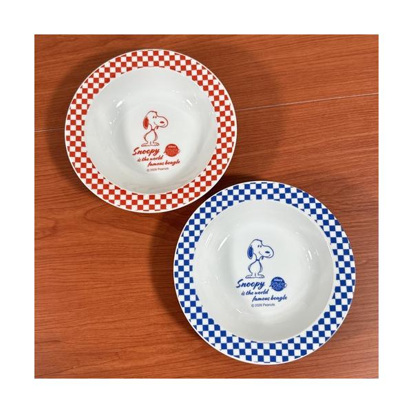 ピーナッツ/スヌーピー カレー皿 アメリカンチェック SPIK-484-5 /レッドチェック ブルーチェック