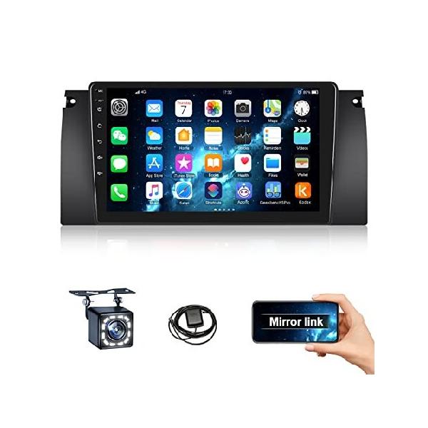 Android 10.0 Car Stereo Compatible with BMW X5 E39 E53 M5 5 Series 1996-2003 wit