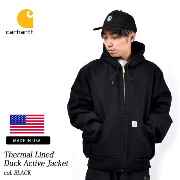 Carhartt USA製 アクティブジャケット ダック 黒 フェード サーマル precious-place_3415