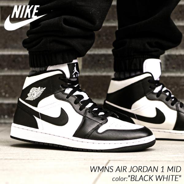 NIKE WMNS AIR JORDAN 1 MID "BLACK WHITE"  ナイキ ウィメンズ エア ジョーダン 1 ミッド スニーカー ( 黒 ブラック 白 ホワイト panda パンダ DV0991-101 )