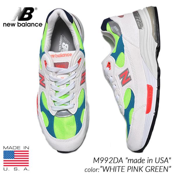 NEW BALANCE M992DA &quot;made in USA&quot; WHITE PINK GREEN ...