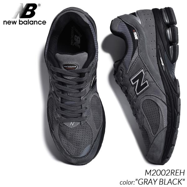 NEW BALANCE M2002REH "GRAY BLACK" ニューバランス スエード スニーカー ( グレー 灰色 黒 ブラック レザー スエード メンズ )