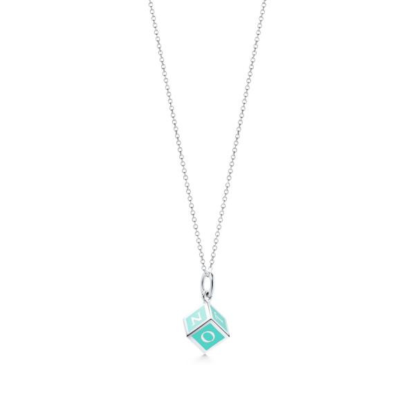 ネックレス 秋 スターリングシルバー エナメル キューブ ファッション ブロック Tiffany ティファニー grptiffanygrp ブランドショップprecious ティファニーブルー 新作 チェーン41cm