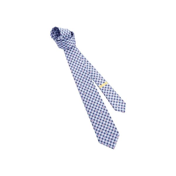 ブランド品専門 レギュラータイ ネクタイ ブランド ブルガリ ダークブルー メンズファッション クルーズ 夏ブルガリ Bvlgari ネクタイ ダークブルー ハート プリント セブンフォールド シルク良好品セール