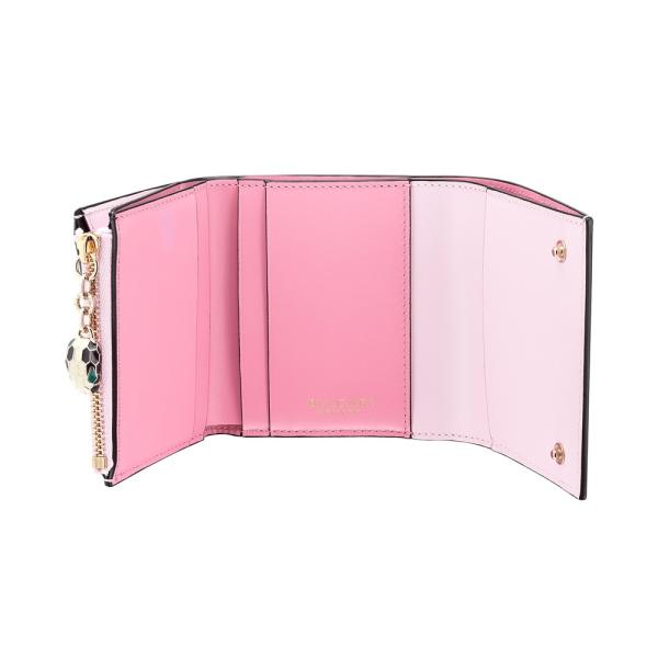 高級素材使用ブランド人気殺到 史上最も激安 ブルガリ Bvlgari 財布 財布 小財布 冬 三つ折り ３つ折り ピンク ゴールド スネーク ピンク ヘッド グリーン マラカイト カーフレザー