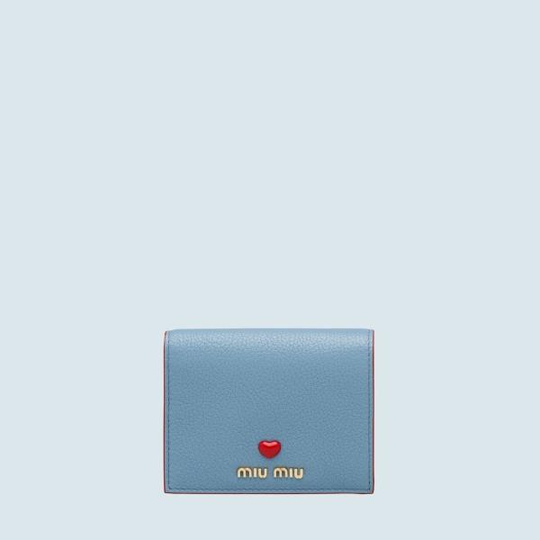 ミュウミュウ Miu ファッション Miu 財布 マドラス ゴールド 小財布 二つ折り ２つ折り ライトブルー ゴールド ハート マドラス レザー 5mv42bc3f0637miumiu5mv42bc3f0637 ブランドショップprecious