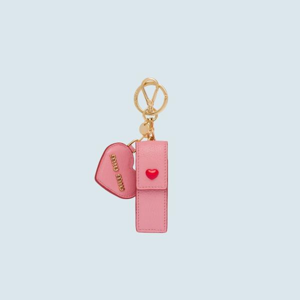 ミュウミュウ 秋 Miu Miu キーホルダー リップスティック ケース ピンク ピンク ゴールド ハート ミラー ミラー マドラス ゴート レザー 5tl3592bc3f0028miumiu5tl3592bc3f0028 ブランドショップprecious