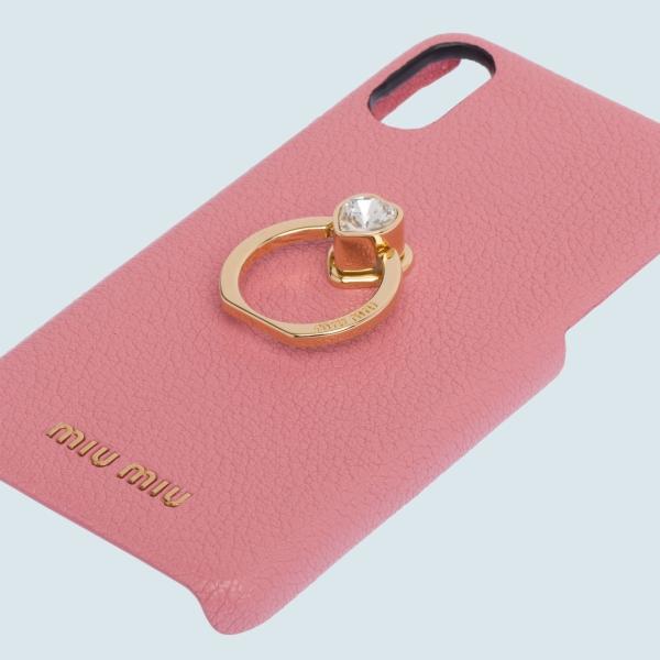ミュウミュウ Miu Miu Miu Miu Iphone X Iphonex アイフォンケース クリスタル Iphonexs ピンク ゴールド ハート クリスタル メタル リング ゴートレザー 5zh05d7mf0028miumiu5zh05d7mf0028 ブランドショップprecious