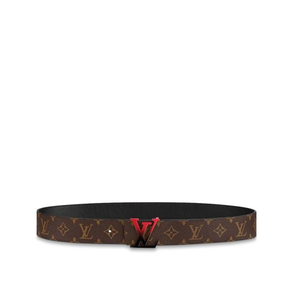 ルイヴィトン Louis Vuitton ベルト モノグラム マロン ブラウン ブラック レッド グラデーション レザー リバーシブル Erhamah Com