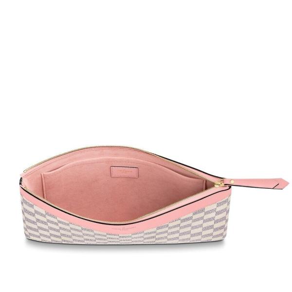 Louis バック Vuitton ダミエアズール バッグ ルイヴィトン ホワイト ファッション 新作 ダミエアズール レザー ベージュ クラッチバッグ ピンク ゴールド Nlouisvuittonn ブランドショップprecious