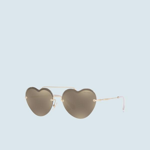 ミュウミュウ Miu Miu サングラス アイウェア ゴールド 夏 サングラス ミラーレンズ ハート メタル ミュウミュウ Uvカット Smu62uezvnf01c0miumiusmu62uezvnf01c0 ブランドショップprecious