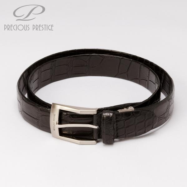 クロコダイル メンズ ベルト ブラック 黒 マットクロコ 全2種 ブランド