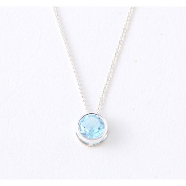 11月 天然石 ブルー トパーズ 0.5ct（カラット） 誕生石 ネックレス シルバー 925 プレゼント（贈り物）としても最適！