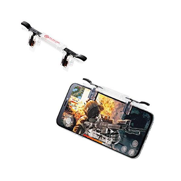 エレコム 荒野行動 PUBGMobile スマホ用ゲームコントローラー 射撃ボタン 2ボタン一体型 4.5-6.5インチ iPhone/Andr