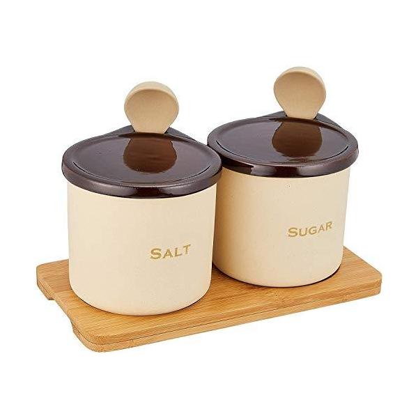 イシガキ産業 シュガーソルトセット300ml スプーン、木台付