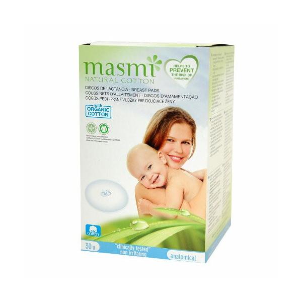 Masmi オーガニックコットン 母乳パッド 30枚（直径10cm）