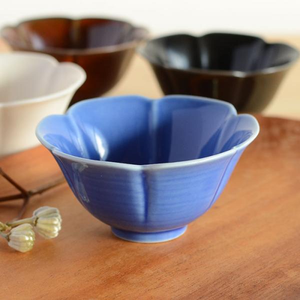 美品　森修焼（しんしゅうやき） 輪花小鉢　4個セット 森修焼（しんしゅうやき） 輪花小鉢 瑠璃色 : プレマシャンティ