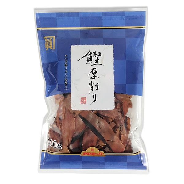 濃厚な味わいのかつお節鹿児島県（枕崎・山川）産の一本釣りかつおを使用した荒本ぶしかつおを、厚く削った削り節です。うま味を逃さない遠赤外線殺菌で仕上げました。 かつお独特の風味をしっかりとした風味で、味わいがより濃厚なだしがひける、ご家庭で使...