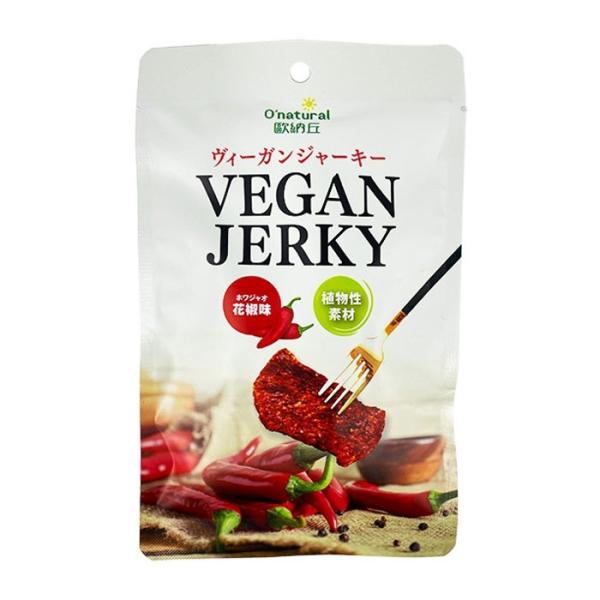 大豆や小麦タンパクなど、植物性原材料だけで作ったプラントベース のジャーキー。スモーキーな炭火焼の風味に仕上げてあります。【NOG】■英名：VEGAN JERKY■原産国：台湾■商品サイズ：210×130×10■原材料：植物たんぱく（大豆加...