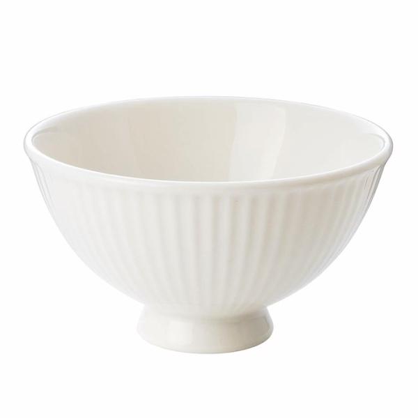 森修焼（しんしゅうやき） ストライプ茶碗 ホワイト : プレマ