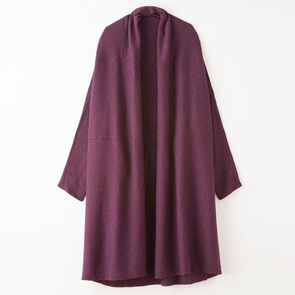 竹布-TAKEFU- 癒布（ゆふ）2WAYカーディガン 野葡萄/M-L