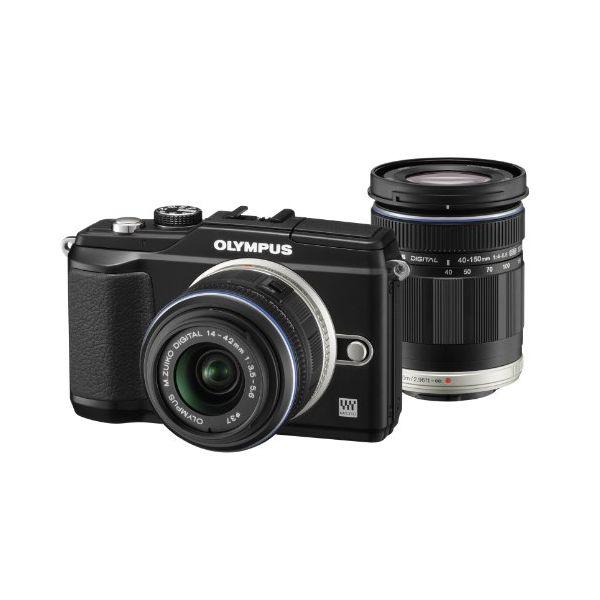 中古 1年保証 美品 OLYMPUS E-PL2 ダブルズームキット ブラック 