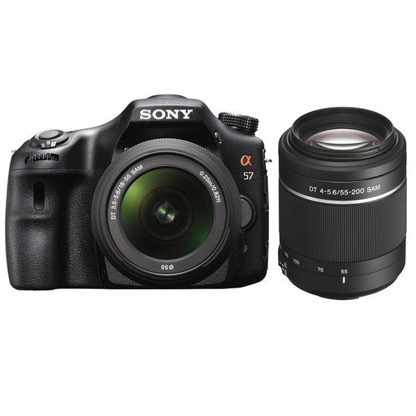 SONY 中古 1年保証 美品 α57 ダブルズームキット DT 18-55mm + SONY 中古 1年保証 美品 α57 ダブルズームキット DT 18-55mm +