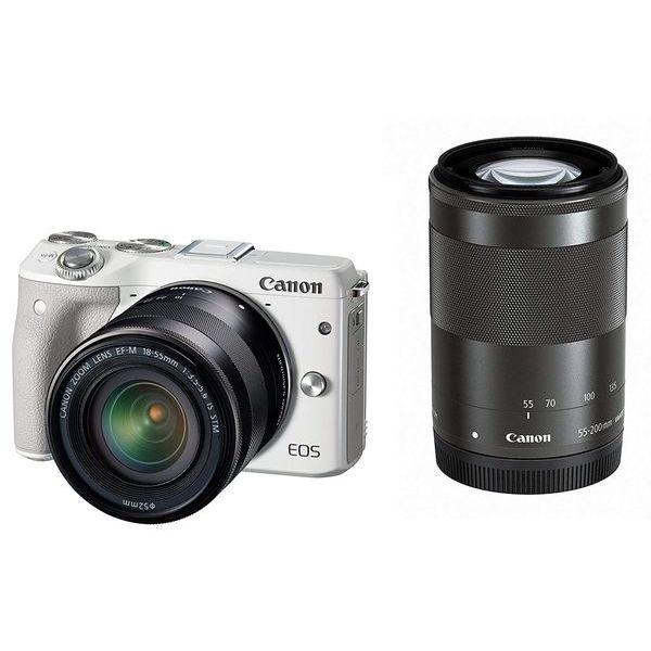 キヤノン 中古 1年保証 美品 Canon EOS M3 18-55mm 55-200mm ダブル 