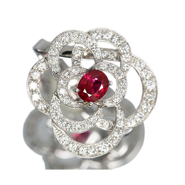 ミャンマー産（ビルマ産）ピジョンブラッドルビー 0.4ct ダイヤモンド