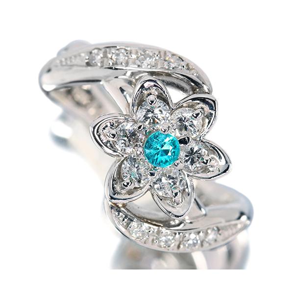 ミ*ス様 パライバトルマリン✰プラチナリング　14.5号 パライバトルマリン 0.07ct ダイヤモンド 約0.5ct プラチナ リング