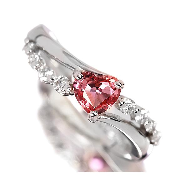 ハートシェイプパパラチアサファイア 0.584ct ダイヤモンド 0.16ct