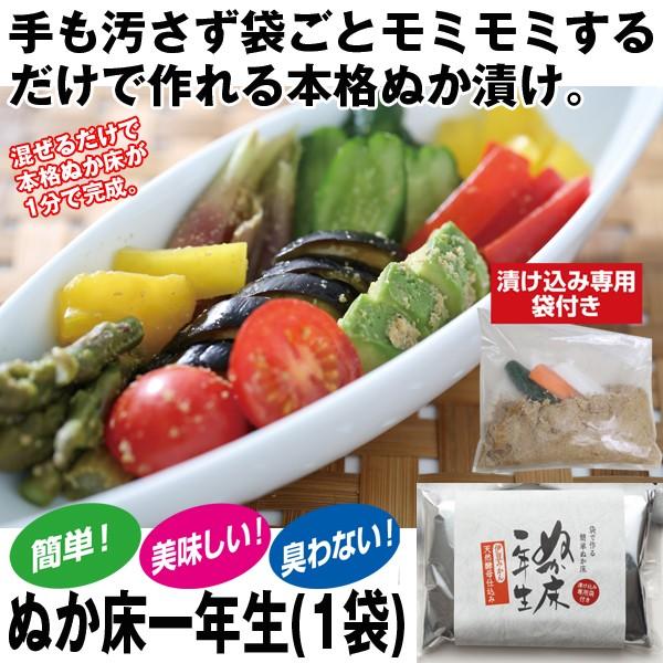 ぬか床一年生（1袋）(550ｇ ぬか漬け 混ぜるだけ 本格ぬか床 1分完成 健康美容食 第一酵母 天然酵母使用 国産熟成ぬか床セット 簡単 おいしい 臭わない)