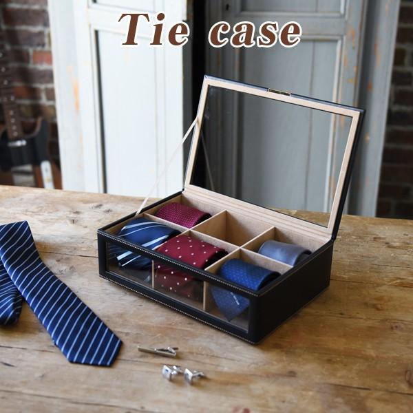 ネクタイケース(6本用)(卓上ネクタイ収納ケース,メンズギフト,贈り物