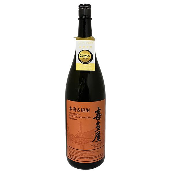 IWSC最高金賞受賞 本格麦焼酎 喜多屋 きたや 25度 1800ml 即日発送 福岡県議会議長賞 九州 はるしずく 常圧蒸留 ブレンド 1.8L 一升瓶 キタヤ むぎ