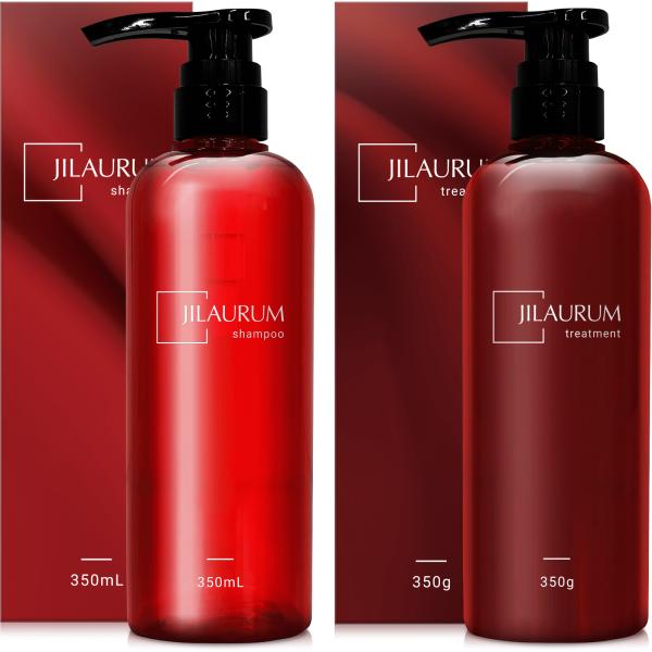 JILAURUM(ジルオーラム) シャンプー トリートメント セット アミノ酸 ノンシリコン 濃密泡立ち さらさら しっとり ツヤ 頭皮ケア 髪質ケア ダメージ補修 各350ml
