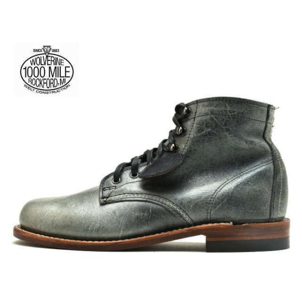 MADE IN USA ウルヴァリン 1000マイルブーツ グレー レザー MADE IN USA ウルヴァリン 1000マイルブーツ グレー レザー