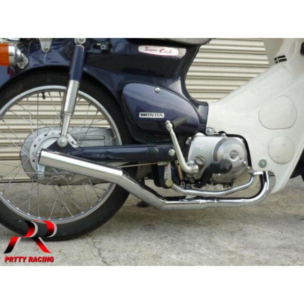 感謝セール！プリティ― HONDA カブ ショート管 メッキ マフラー PRETTY