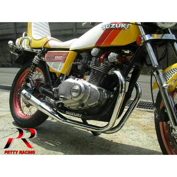 プリティー SUZUKI GS400E/D ショート管 70π メッキ マフラー