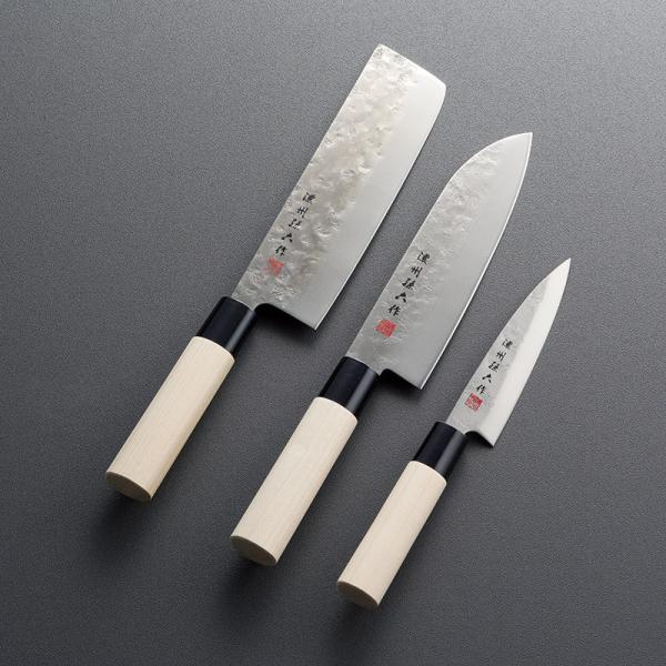 佐竹産業 濃州孫六作 梨地和包丁 3点セット A80D (包丁)