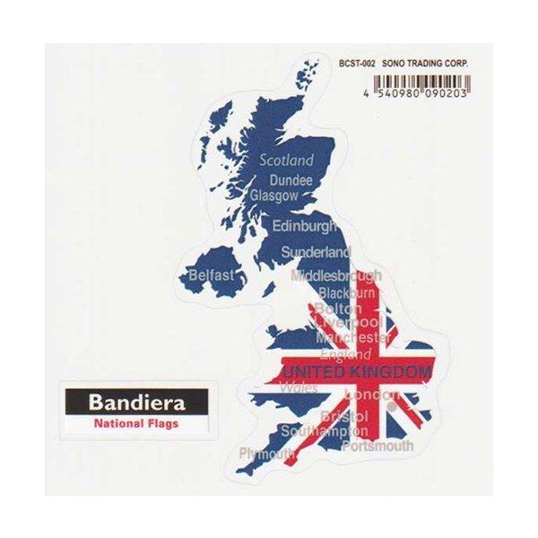 Bandiera (バンディエラ）ダイカットクリアステッカー U.K.　14074（BCST-002） イギリス 地図 ダイカット シール UK ユニオン ジャック