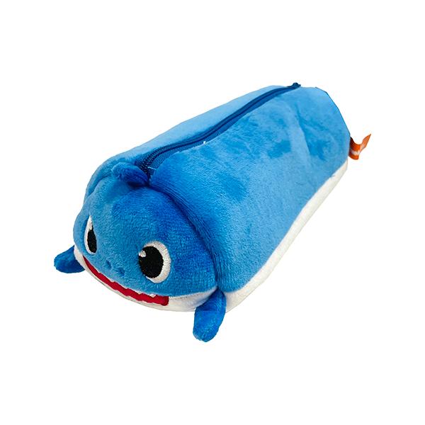ベイビーシャーク ぬいぐるみ ペンポーチ ( ダディシャーク ) 17098a BABYSHARK ペンケース ポーチ 青 ブルー パパざめ さめの家族 ステーショナリー