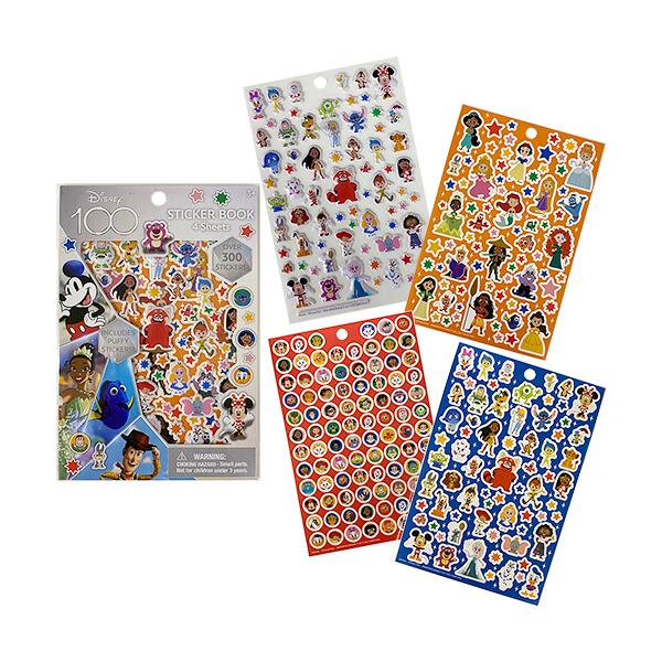 ディズニー 100th ステッカー ブック 4シート 17765 シール ぷくぷく