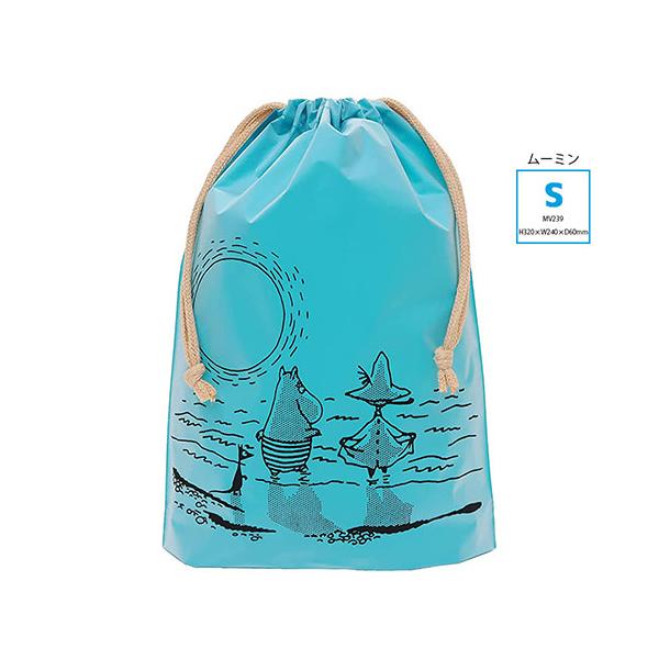 ムーミン　ミー巾着バック ムーミン ビニールショッパー MV239 ( S サンセット／ターコイズ