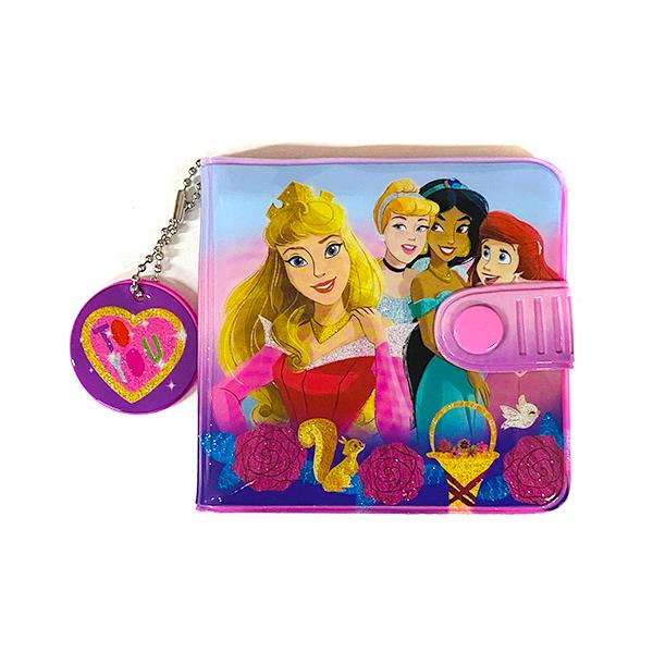 ディズニープリンセス 2つ折り 財布 ( 4プリ ローズ ) 18145 お財布 ウォレット コインパース 札入れ ラメ シンデレラ アリエル ジャスミン 幼児 PCNG0083
