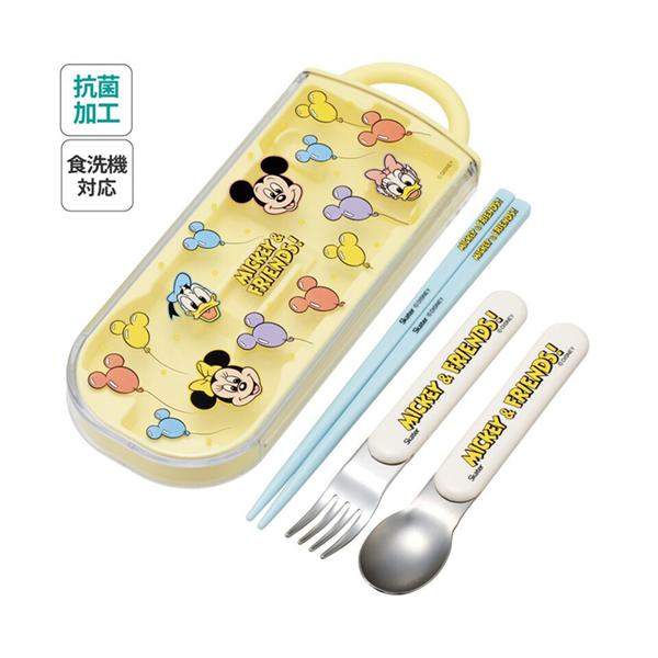 ☆レア　東京ディズニーランド ミッキー　ドナルドダック　カトラリー3点セット☆ スケーター ミッキー カトラリー トリオセット フレンズ風船 19180 箸