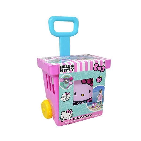 ハローキティのお砂場カートです。カートの中には、サンドモールドやシャベルが入っています。使った後は、カートにお片付け。お砂場遊びはもちろん、海水浴やレジャーシーンにもおすすめです。●サイズ：約Ｈ19×Ｗ19×Ｄ14cm（取っ手含まない）●取...