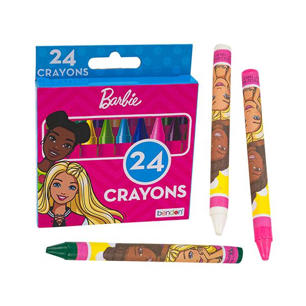 Barbie クレヨン 24色入り 19830 くれよん バービー 文具 文房具 塗り絵 ぬりえ お絵かき おえかき キャラクター 雑貨 グッズ おもちゃ CRAYONS 輸入 54590