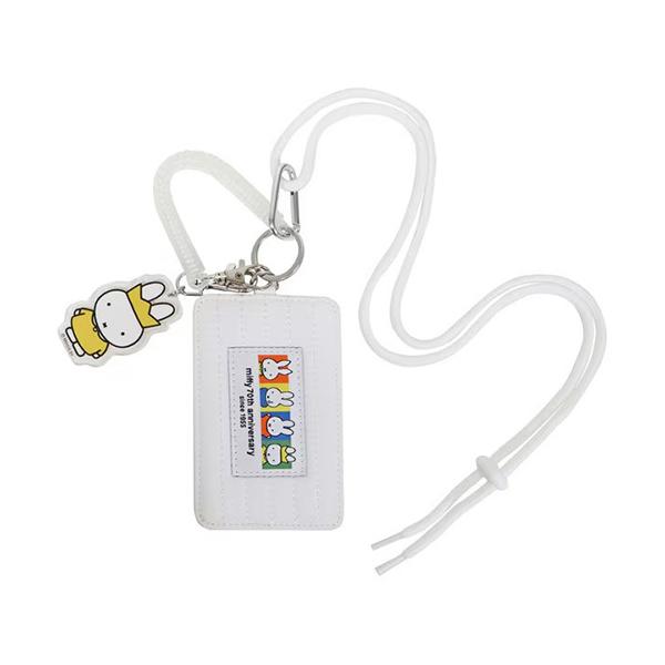 ミッフィー パスケース B 70th anniversary ホワイト 20247 Miffy 定期入れ ICケース ID ストラップ付 伸びる 女の子 かわいい キャラクター グッズ 雑貨