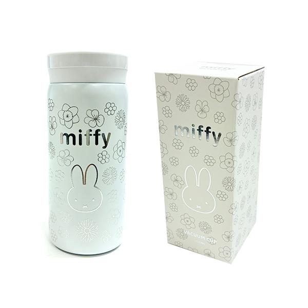 ミッフィー 200ml ボトル ( ホワイト フラワー 総柄 ) 20506 miffy 水筒 ステンレス 軽量 保温 保冷 ポケットボトル 携帯 ミニボトル Miffy 輸入
